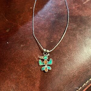 Vintage Zuni thunderbird necklace.